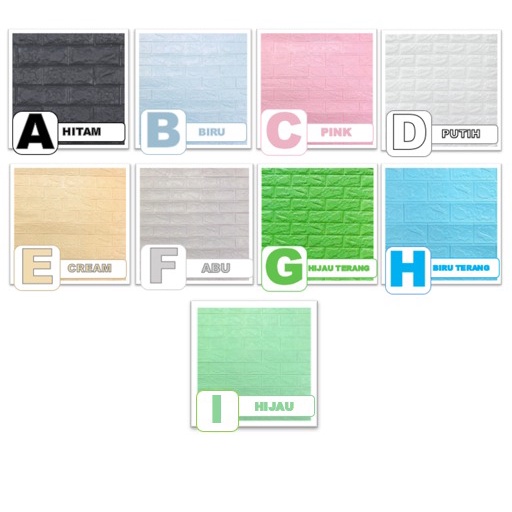 COD - H5163 Wallpaper Dinding Foam 3D / Stiker Wallpaper Dinding Mini Dekorasi / Wallpaper 3D foam-Bata Kecil