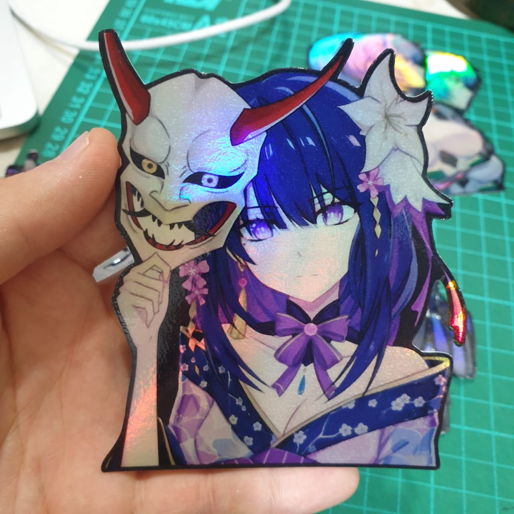 Sticker Hologram Anime - Raiden Shogun