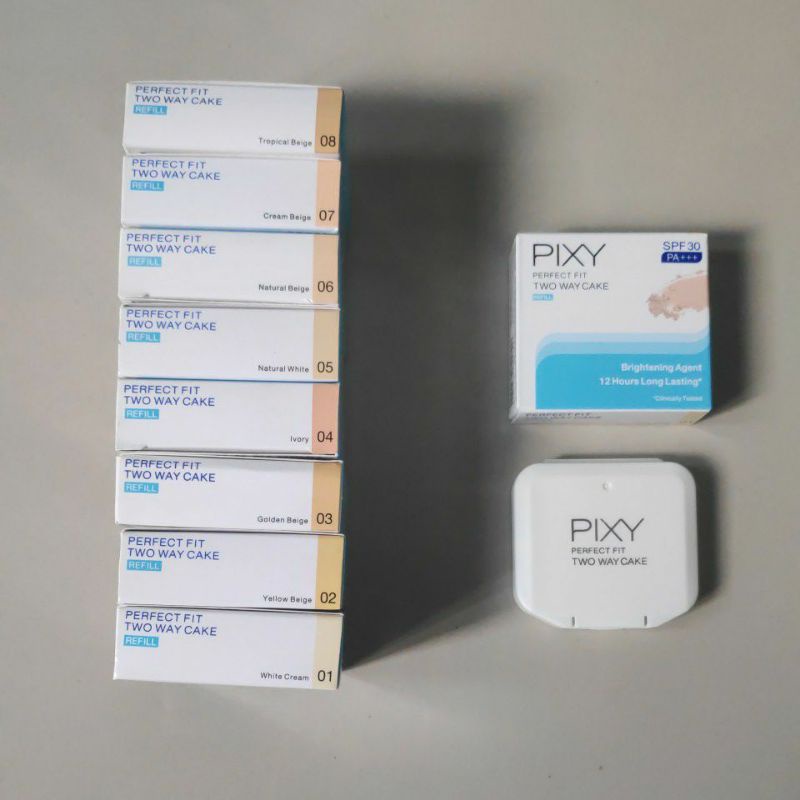 Pixy compact two way cake KEMASAN BARU Refill Original Ori bedak padat make up wajah kecantikan White pink cream Natural uv