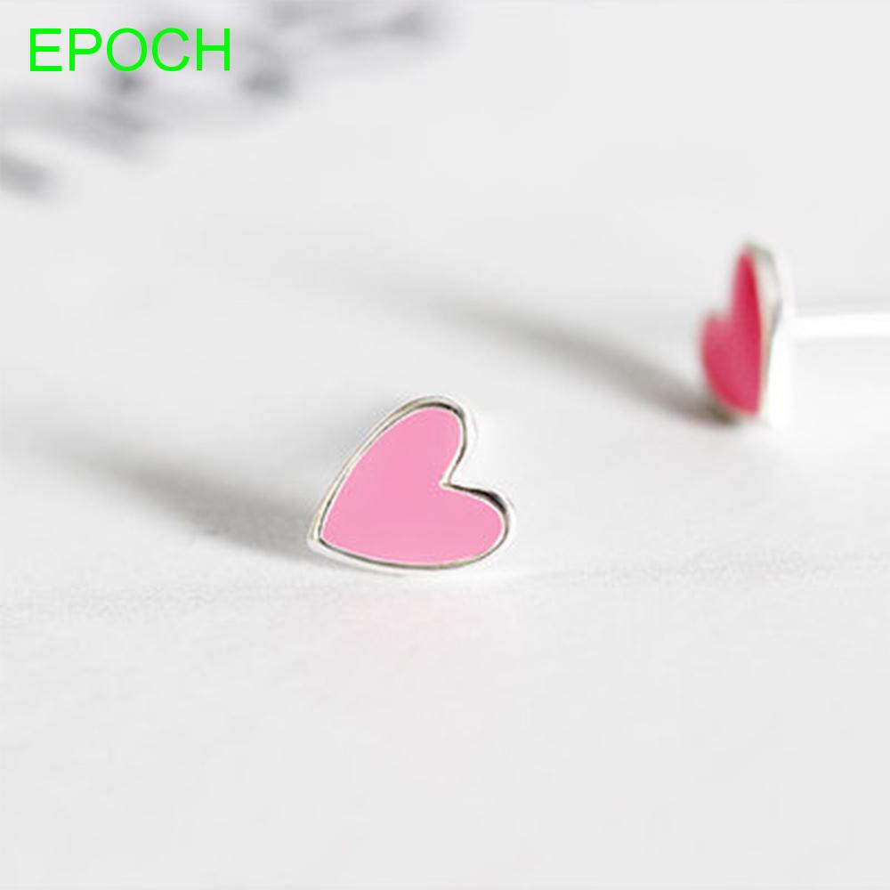 Anting Tusuk Bentuk Hati Lucu Warna Pink Untuk Wanita Shopee