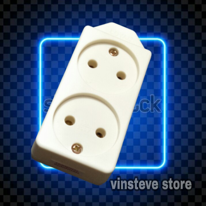 Stop Kontak Gepeng Loyal 2 Lubang (Terminal Kuningan)