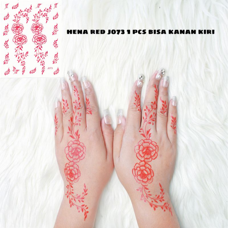 HENA INSTAN FUN MERAH / HENA KAKI / FREE GLITER MANIK DAN SAMPLE