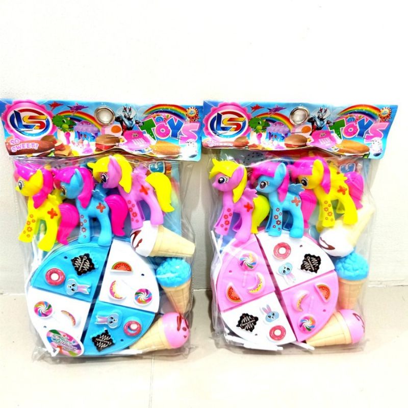 LM 03 MAINAN KUE POTONG TAR KUDA PONI CAKE KUDA PONI