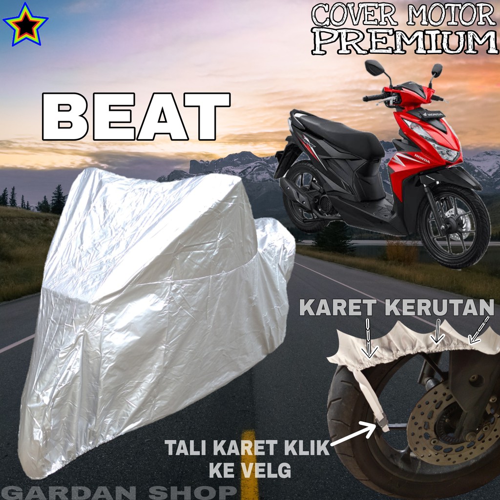 Sarung Motor BEAT SILVER POLOS Body Cover Penutup Motor Beat PREMIUM