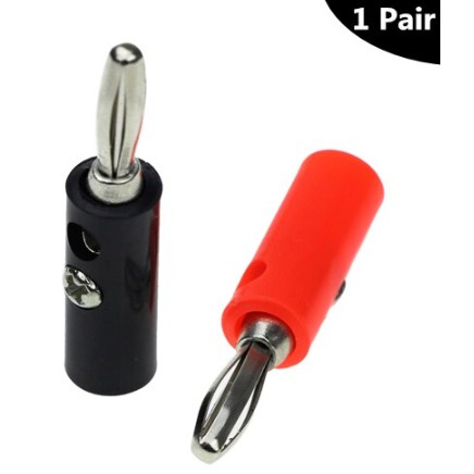 Jack Socket Banana Jantan Male Plug 1 Set Konektor sepasang Merah Hitam