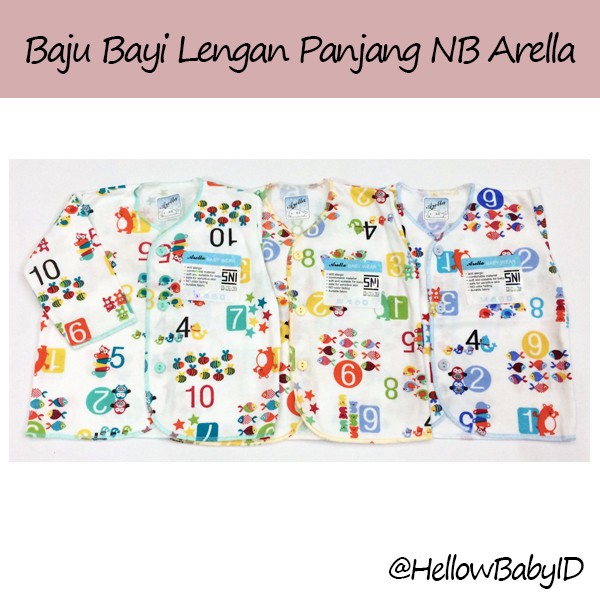 Baju Bayi Lengan Panjang Animals 0-3 Bulan Newborn Arella