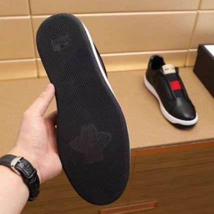 sepatu pria sneaker slip on gucc'i mirror quality shoes men cowok kets hitam branded New gg gc