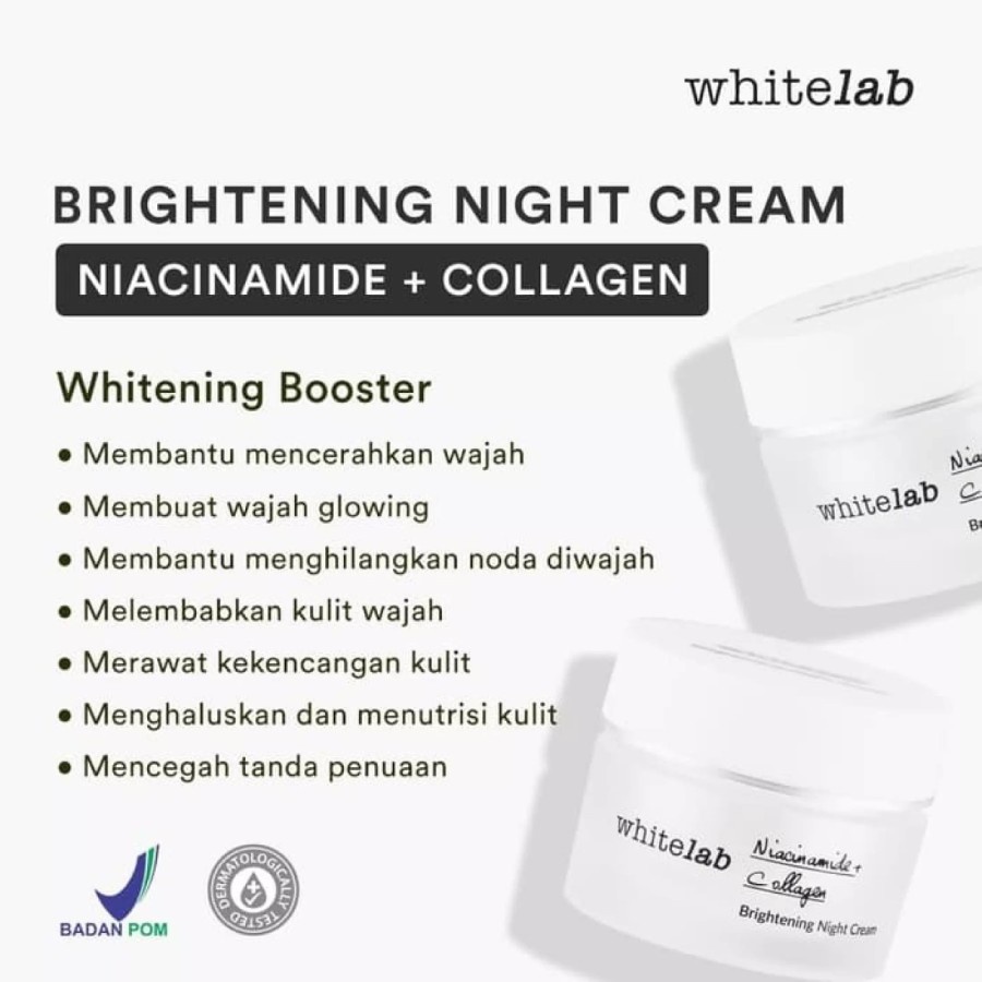 Whitelab Brightening Night Cream Perawatan Kecantikan Wajah Whitening