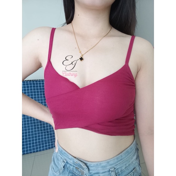EJ - BR05 - Sling Tanktop / Crop Top / Atasan Wanita Bralette Push Up-BR07 MAROON