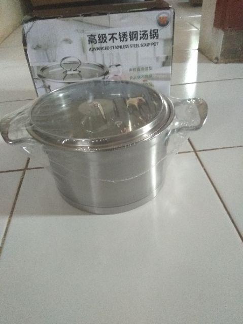 Panci Advanced Stainless Steel Tebal Soup Pot 20 Cm Tutup Kaca