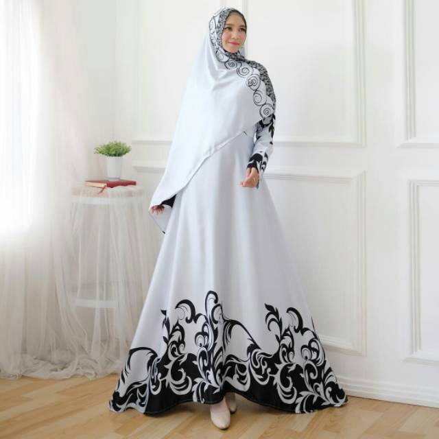 Maxi syari white hijab