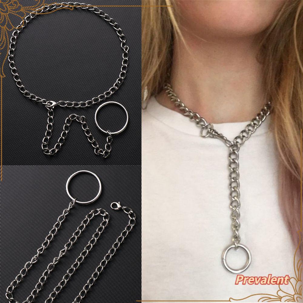 Kalung Choker Bulat Handmade Keren Bahan Rantai Metal Untuk Wanita