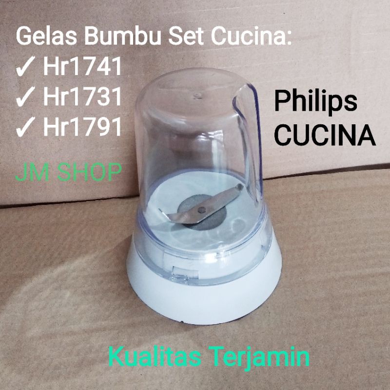 Gelas Dan Pisau Bumbu Set Blender Philips Cucina Hr1741 Hr1731 Hr1791