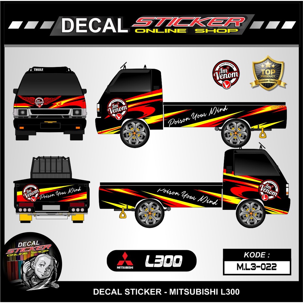 STICKER MOBIL PICK UP L300 DECAL VARIASI TERBARU