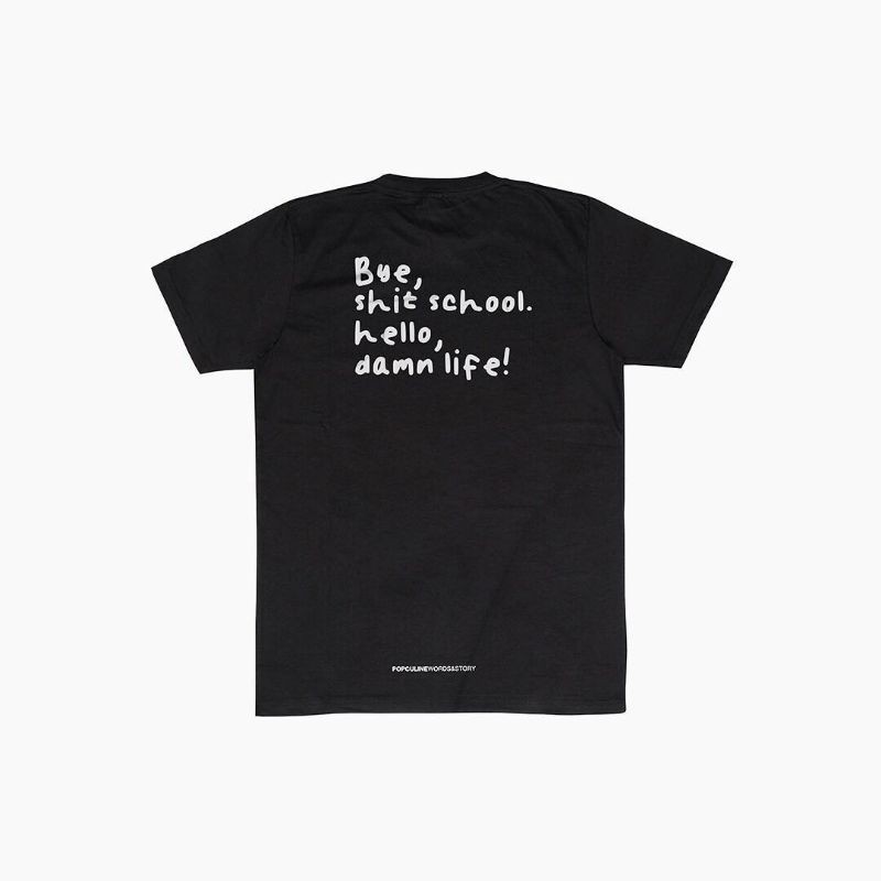 TSHIRT POPCULINE BYE SHIT SCHOL BLACK