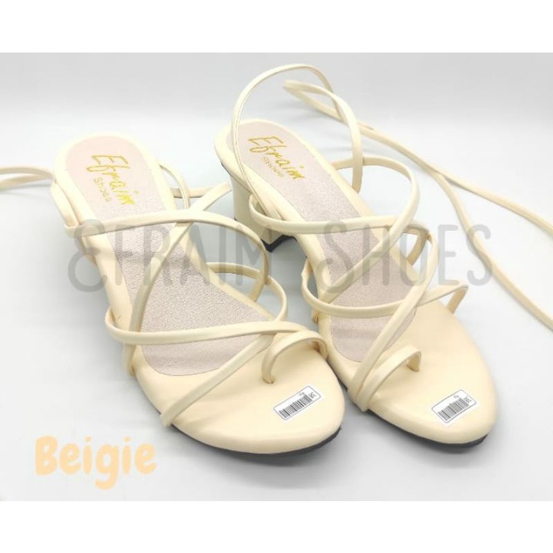 Sandal Hak Tali Lilit Panjang