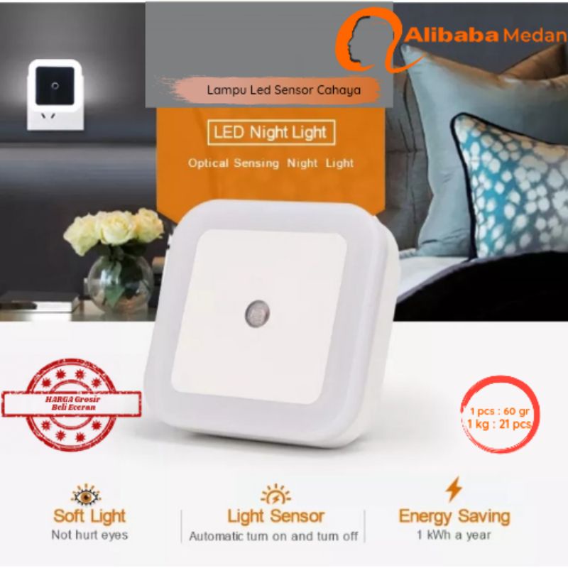 Lampu Led Sensor Cahaya Lampu Tidur Otomatis 1 Watt Lampu Tidur Led Sensor Cahaya Lampu Dekorasi Rua