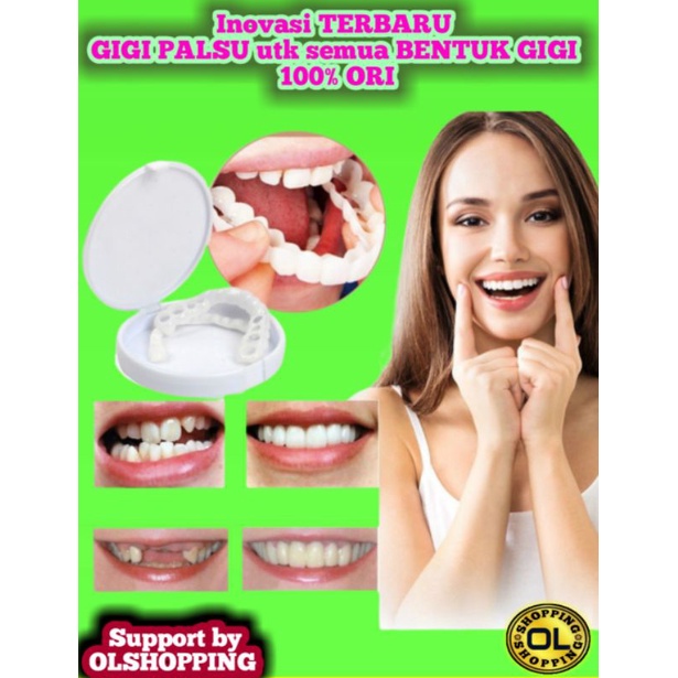 SNAP ON SMILE gigi palsu ori atas bawah