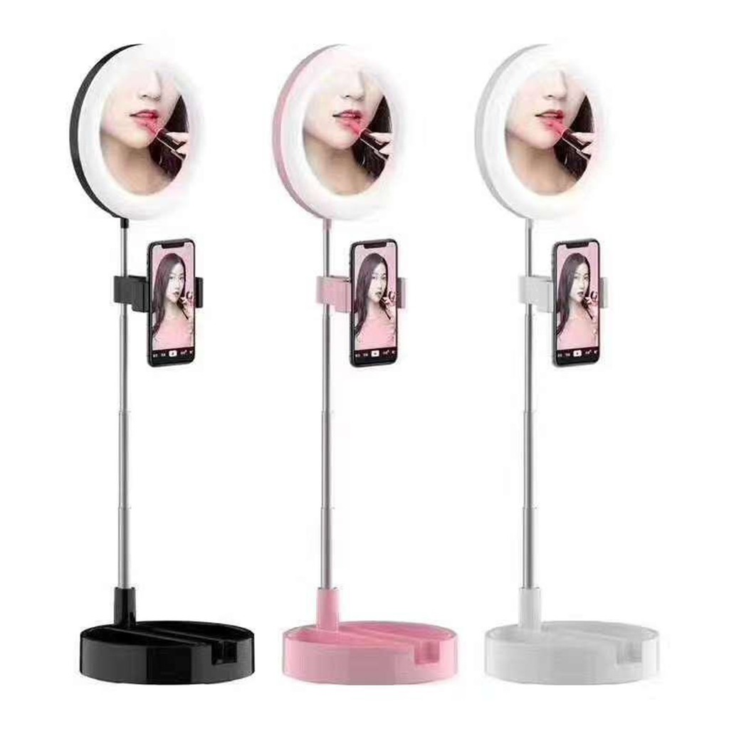 Ring Light Makeup Rockware RW-G3 3 IN 1 Lamp Folding Desktop Stand With Miror