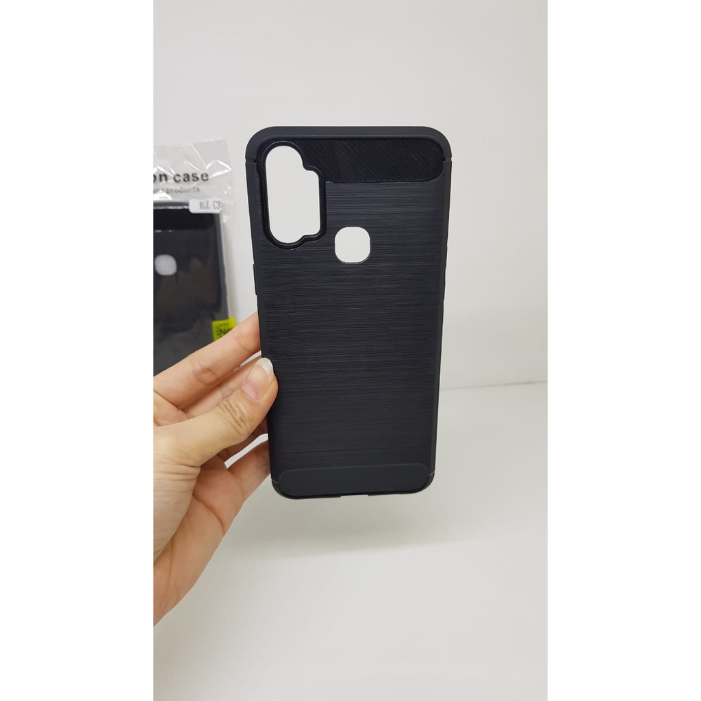 iPaky Carbon Realme C3 6.5 inchi Slim Fit Carbon Soft Case Realme C3 Fiber Multi Carbon ANTI MELAR