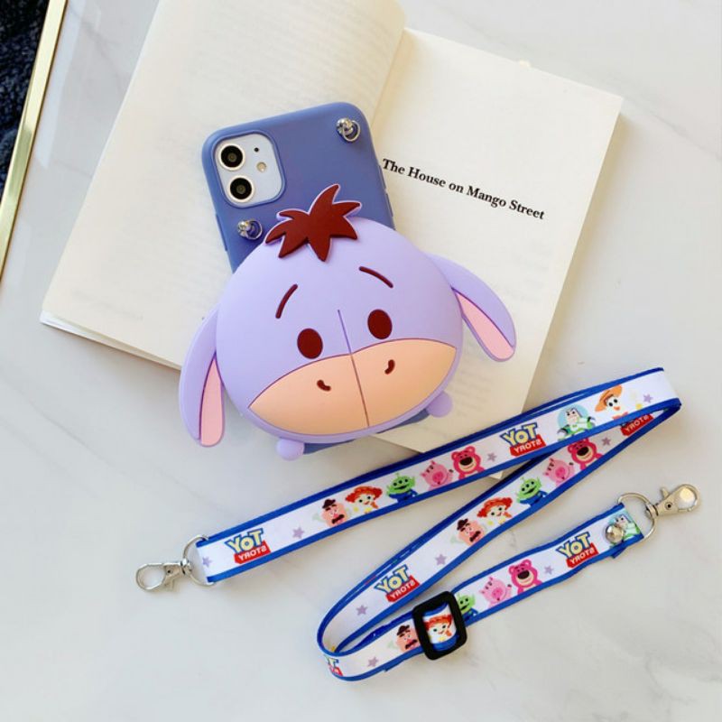 Case IPHONE 6 6S 7 8 Plus SE 2020 11 Pro Max 11 Pro Casing Tali Dompet Lucu Cute Unik