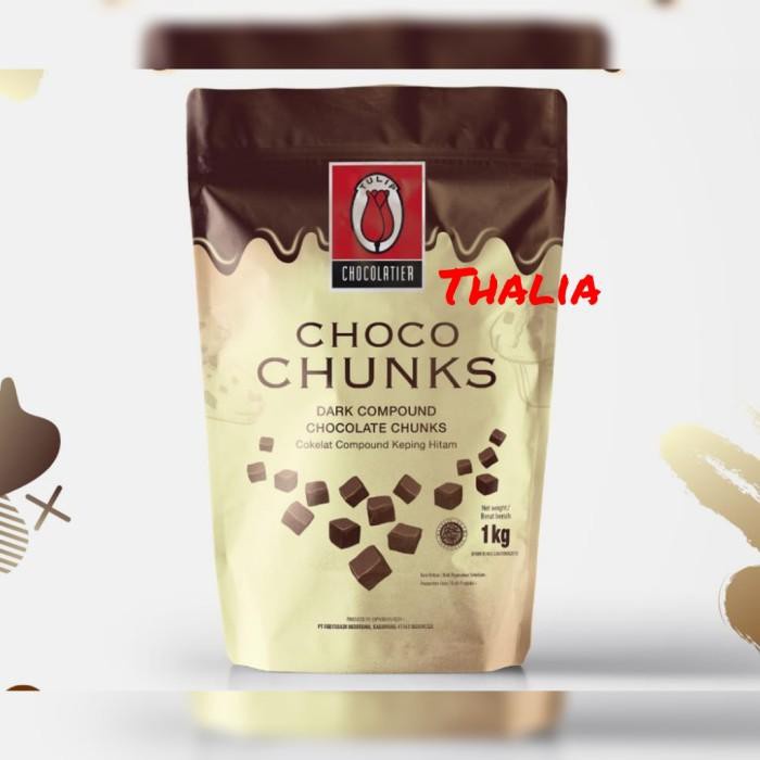 

New Ready Stock !!! Machin | Tulip Choco Chunk 1Kg Kemasan Ziplok, Coklat Cube Yg Cantik Dan Enak
