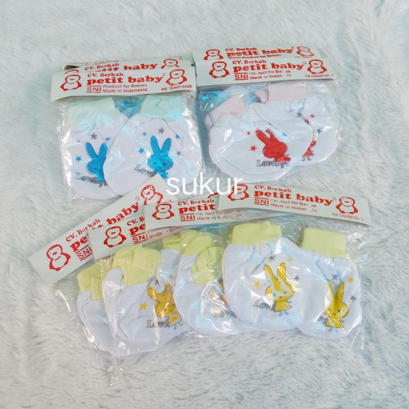 3 SET (6 pasang) sarung tangan dan sarung kaki bayi newborn