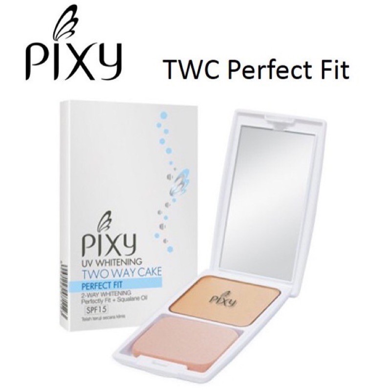 Ningrum Kecantikan Wajah Bedak Pixy Uv Two Way Cake Perfect Fit Bedak Padat Reguler PIXY ORI - 8019