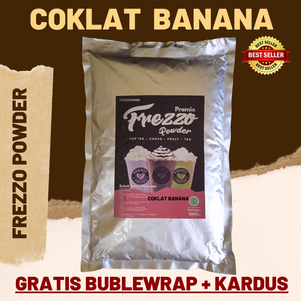 1 KG FREZZO POWDER RASA CHOCO BANANA / COKLAT BANANA / COKLAT PISANG | BUBUK MINUMAN RASA | POWDER DRINK | BOBA BROWN SUGAR |