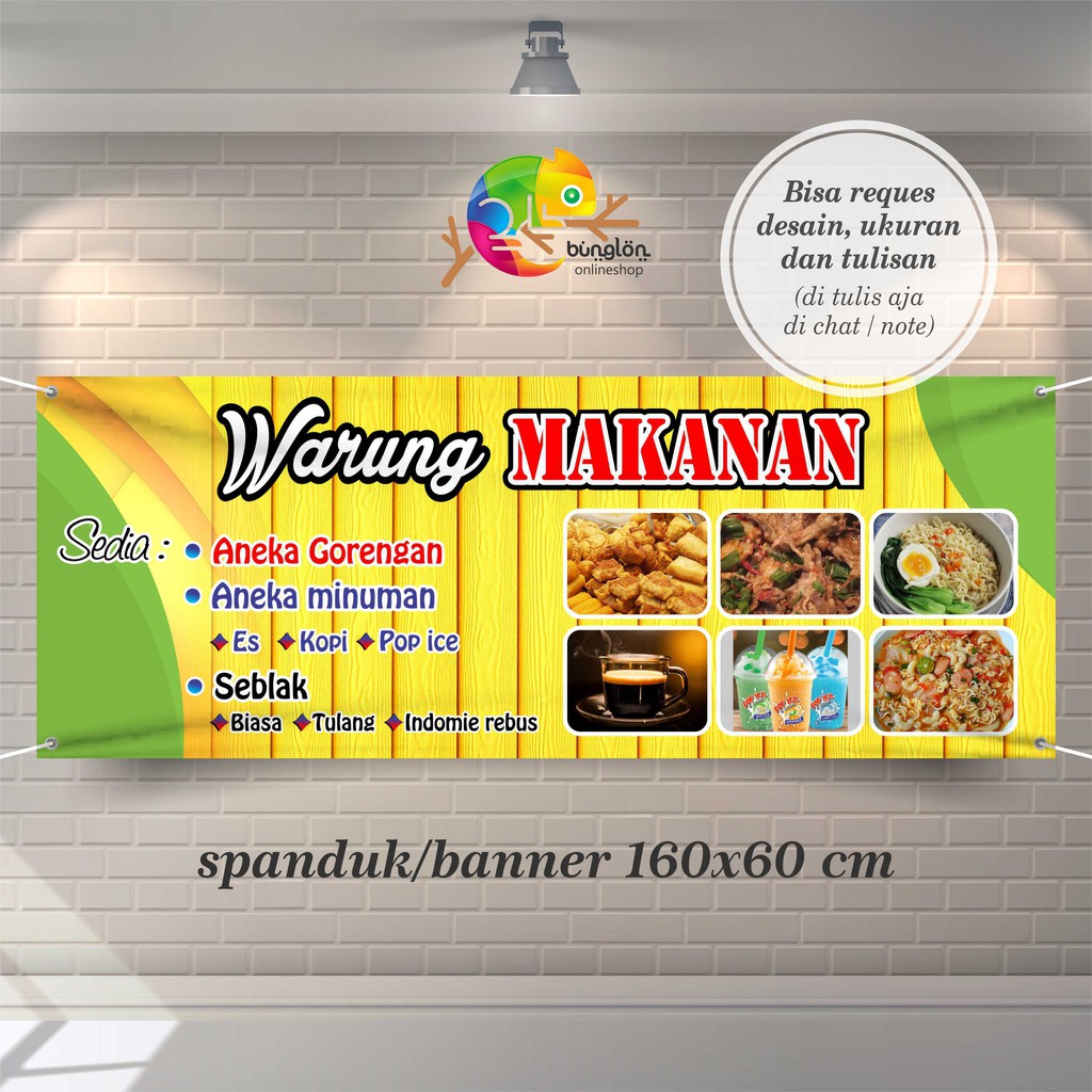 Jual Spanduk Banner Warung Makanan Indonesiashopee Indonesia 7546