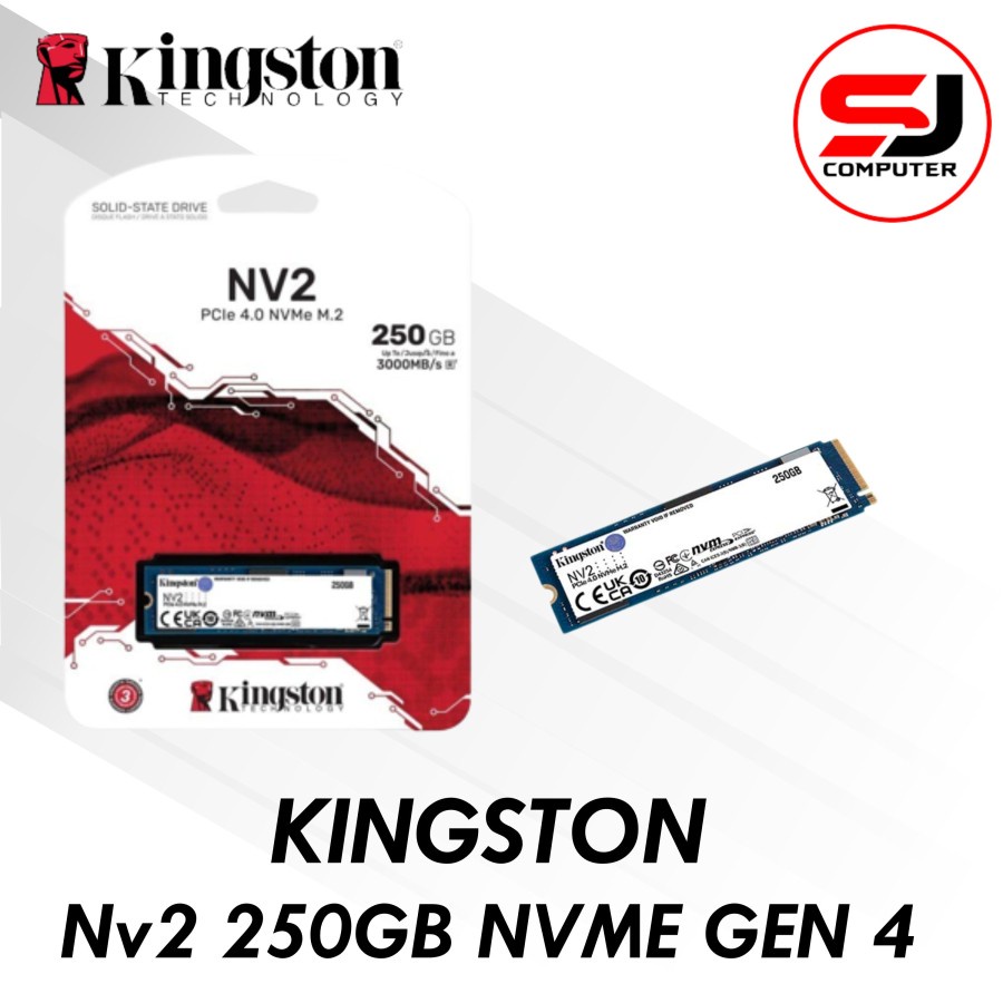 SSD Kingston NV2 250GB M.2 NVMe PCIe Gen4 Resmi