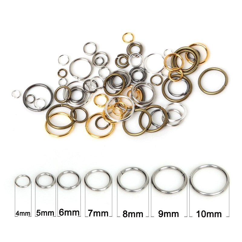 Konektor Jump Ring Split Silver Ukuran 3 4 5 6 7 8 10mm Untuk Membuat Perhiasan Diy