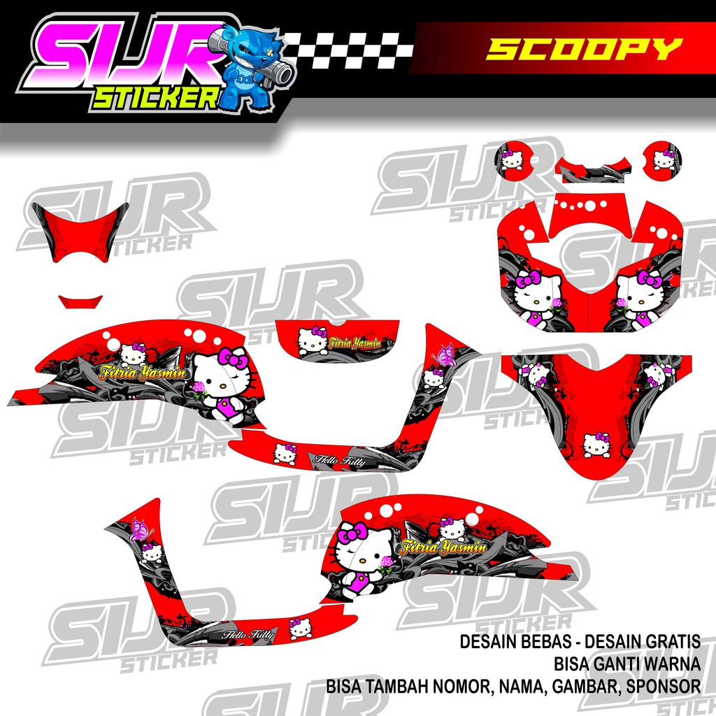 COD DECAL SCOOPY decal Genio STRIPING SCOOPY HELLO KITTY