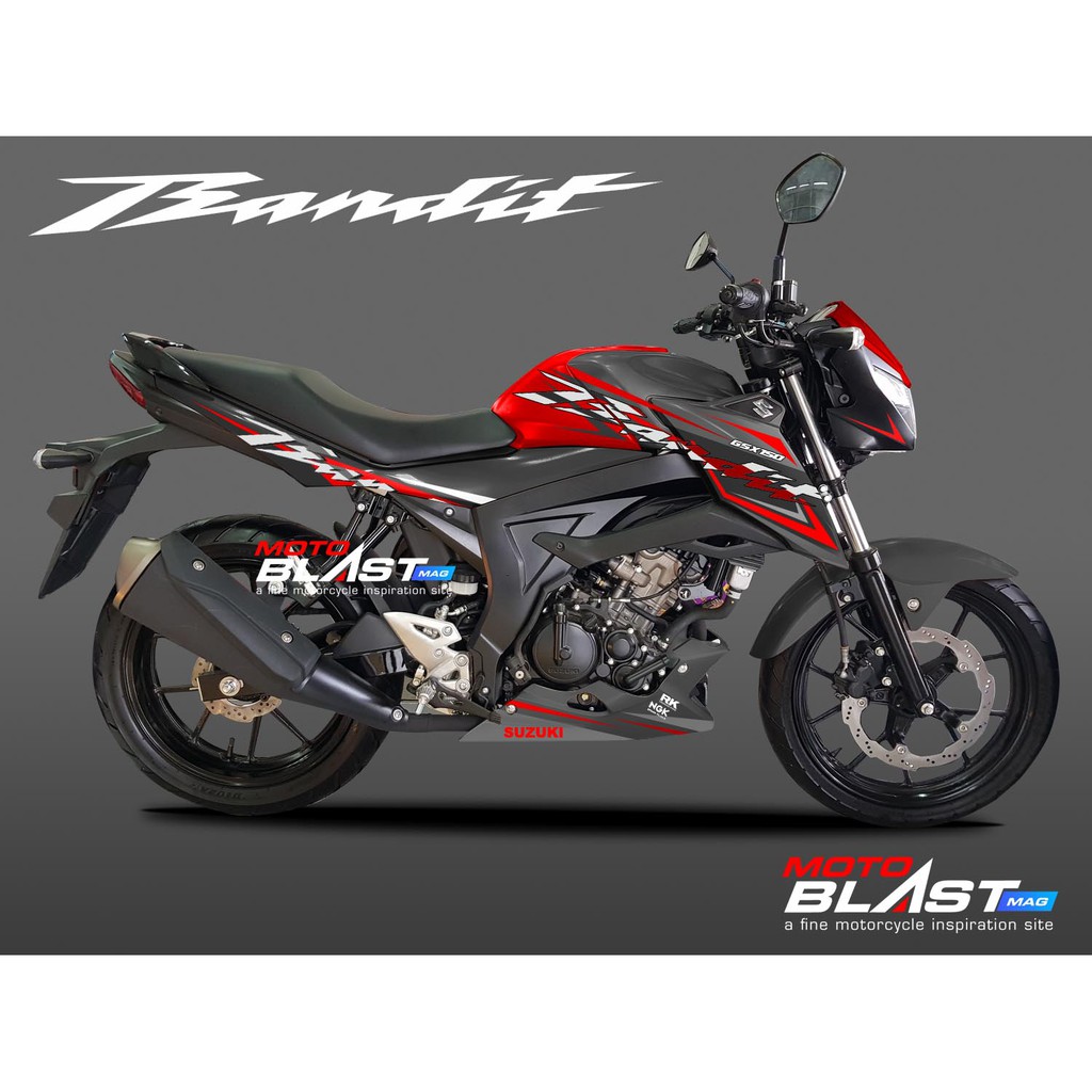 Decal Stiker Suzuki GSX 150 BANDIT RED SPORTY BLACK MOTOBLAST