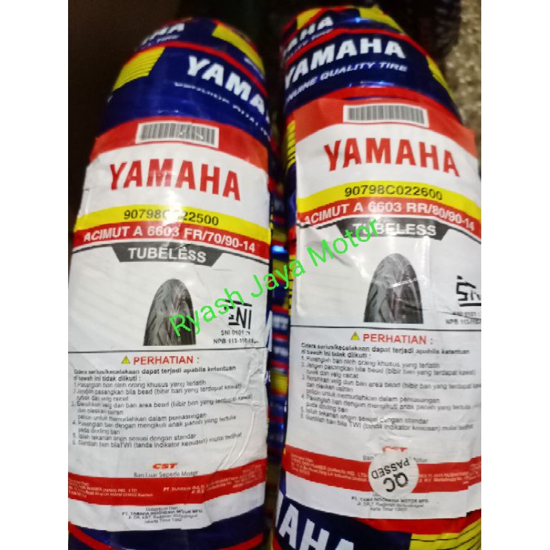 Ban tubeless Yamaha ukuran 70/90-14 dan 80/90-14 for Mio smile/Mio GT/Mio sporty/Mio soul/fino karbu