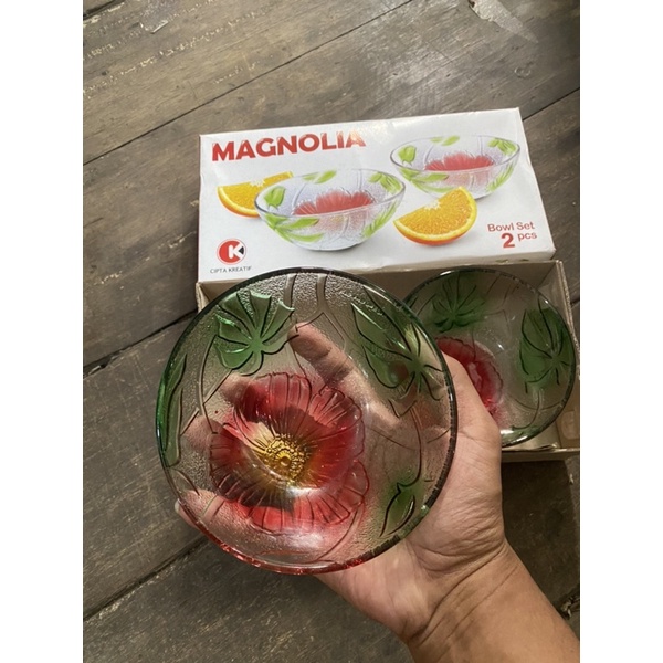 mangkok magnolia Set kado set souvenir