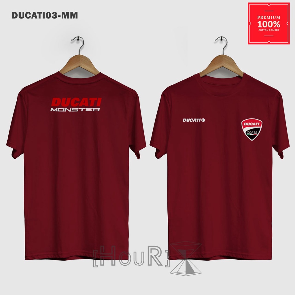 KAOS DUCATI T-shirt – BAJU KAOS PRIA ORIGINAL KAOS MOTOR DUCATI MONSTER LENGAN PENDEK 100%Catton