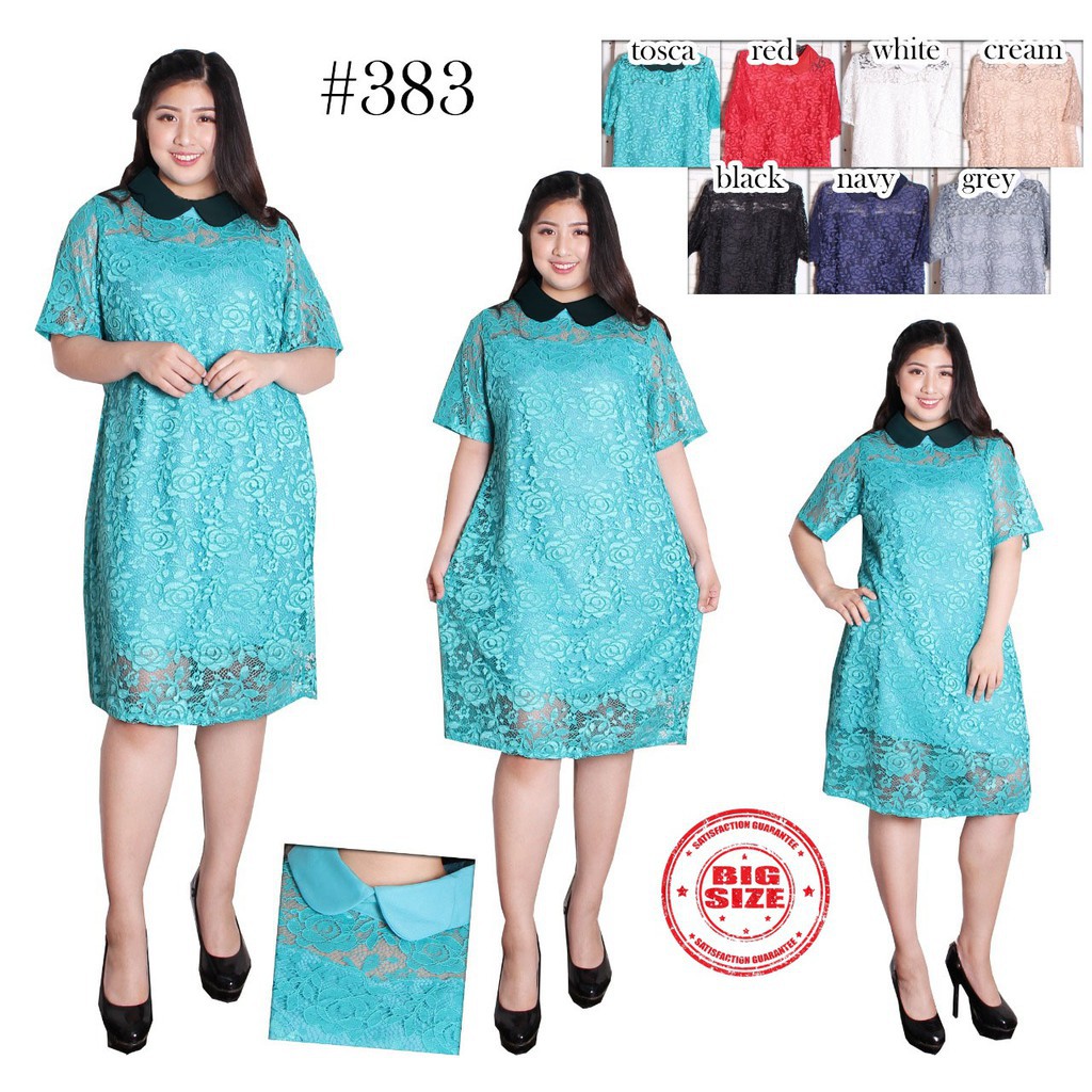 Hanbai - Susan Dress kerah JUMBO terusan brokat big size 838