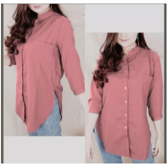 REAL PICTURE Blouse / Kemeja Wanita Lengan 7 per 8 / Kemeja Wanita BIG SIZE-4