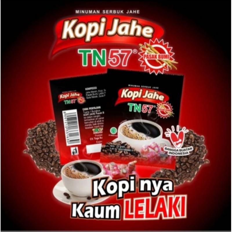 

KOPI JAHE Plus PASAK BUMI TN57 Isi 1 Renceng (10 Sachet )