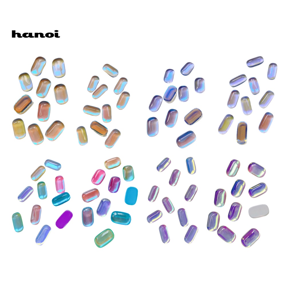 Han_ 10Pcs / Set Ornamen Kristal Imitasi Multiwarna Untuk Dekorasi Nail Art