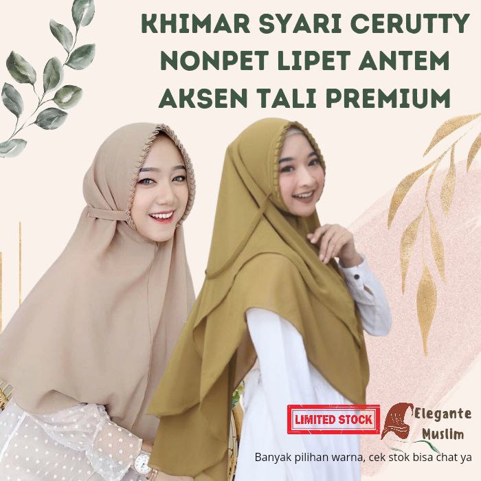 HIJAB INSTAN KHIMAR LIPIT ALDA HIJAB INSTAN 2 LAYER BERGO PED LIPIT TALI BELAKANG CERUTY BEBYDOLL