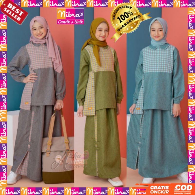 SETELAN MUSLIM ANAK PEREMPUAN NIBRAS TEEN NT 71 / BAJU ANAK /  BAJU MUSLIM SETELAN ANAK PEREMPUAN