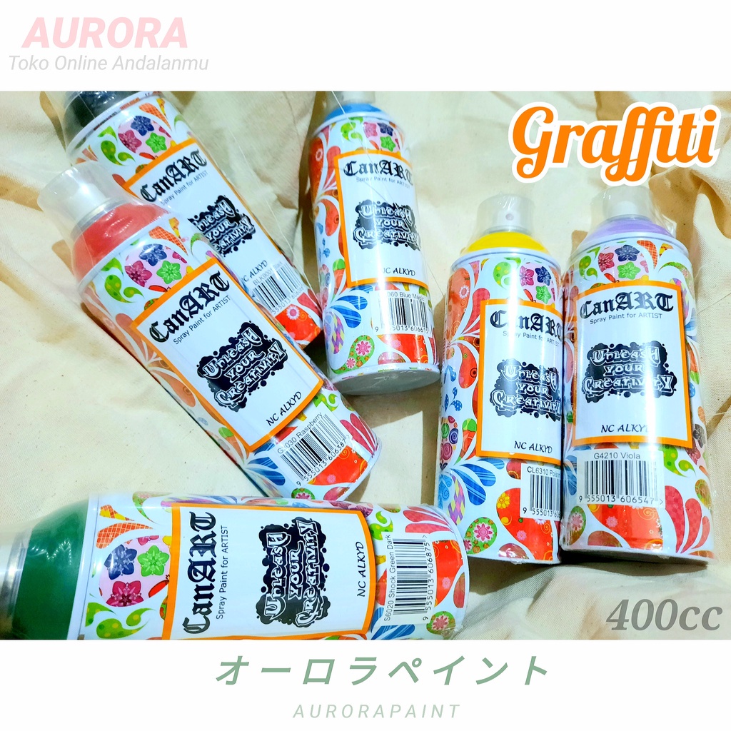Pilox GRAFFITI CanArt Spray Cans For Art Mural Grafiti 400cc (Kaleng Bagus dan Unik Cocok U/ koleksi