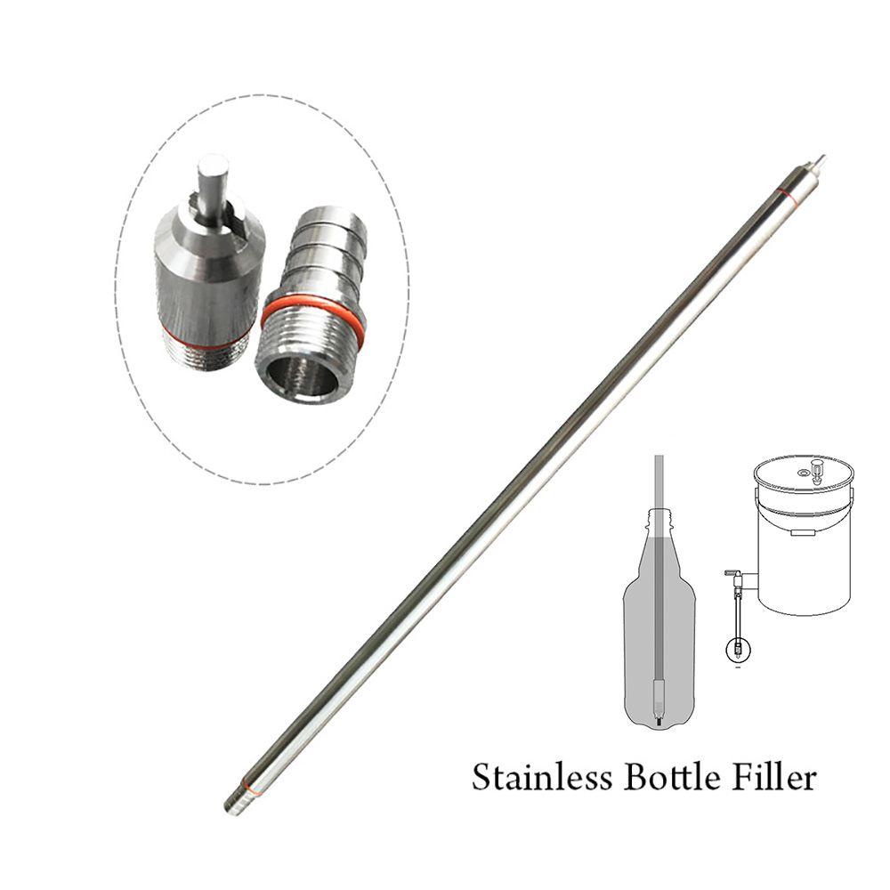 Suyo Alat Pengisi Botol Bir Panjang 13.7 &quot;(35cm) Bahan Stainless Steel Warna Silver