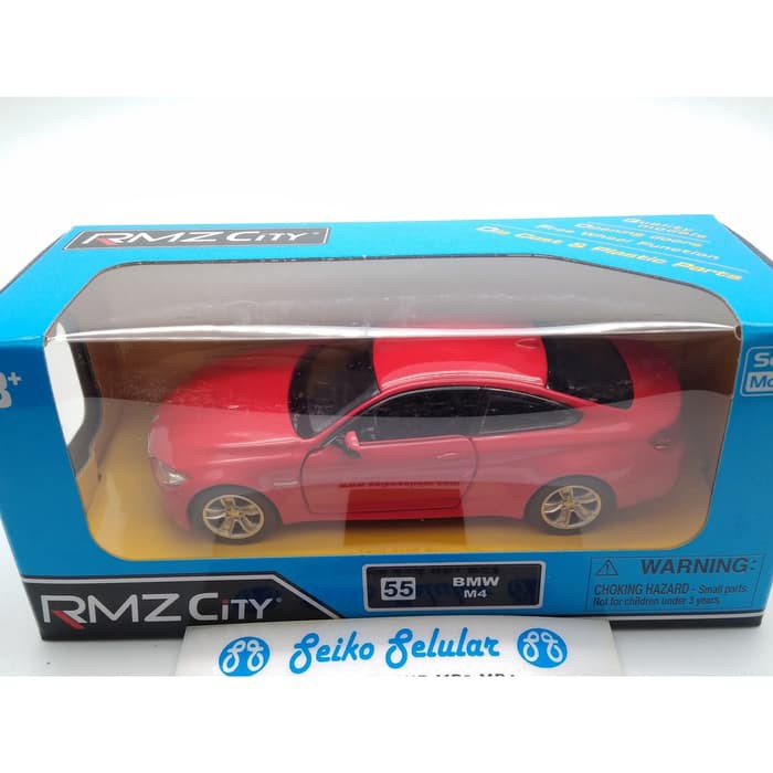 Miniatur Mobil BMW M4 Merah RMZ City BMW M4 Red Metal Diecast Mainan B750