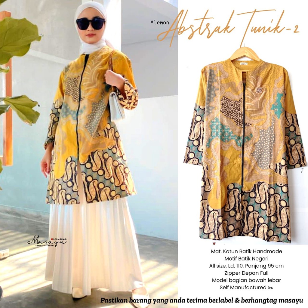 Tunik Batik by Butik Batik Solo Bahan Batik Katun kode TUNIK BATIK KATUN ABSTRAK TUNIK