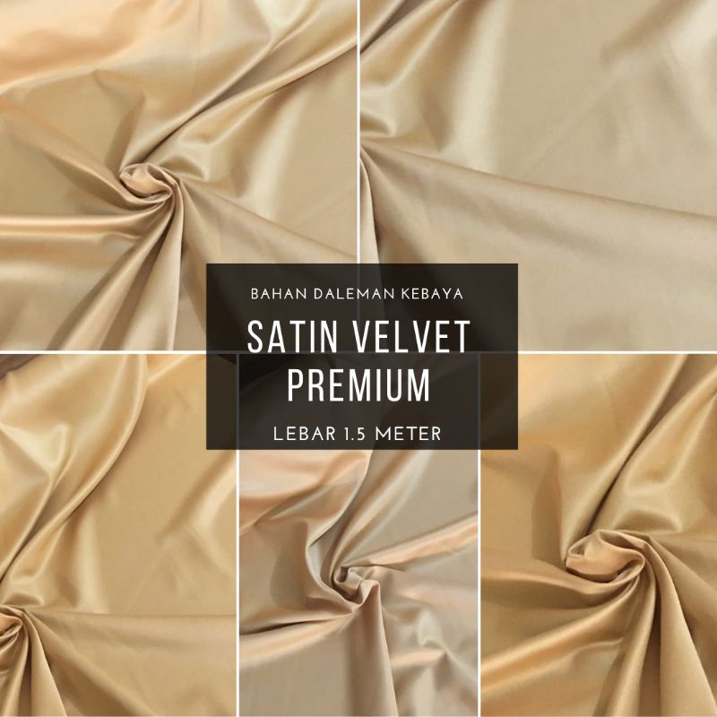 Bahan Kain Futing Satin Velvet Premium Background Backdrop Foto Model Produk OOTD Warna GOLD