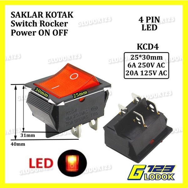 Saklar Power Switch Tombol ON OFF Mini Roker Rocker Besar 2 3 4 Pin