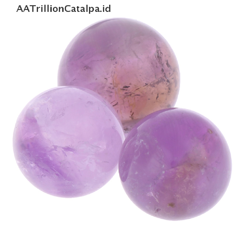 Aatrillioncatalpa 1pc Bola Kristal Amethyst Quartz Fluorit Alami Untuk Penyembuhan